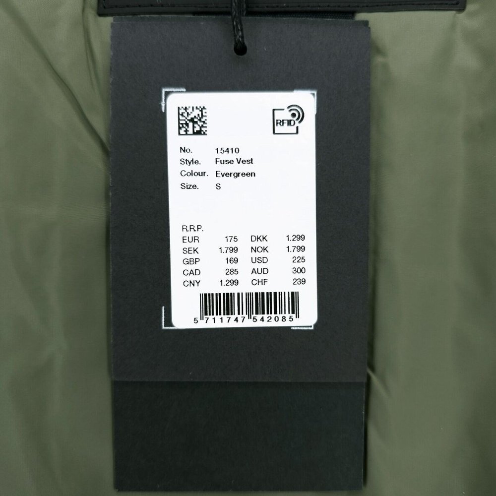 NWT RAINS Fuse Vest EVERGREEN Insulated Waterproof Windproof S M L - Picture 3 of 7